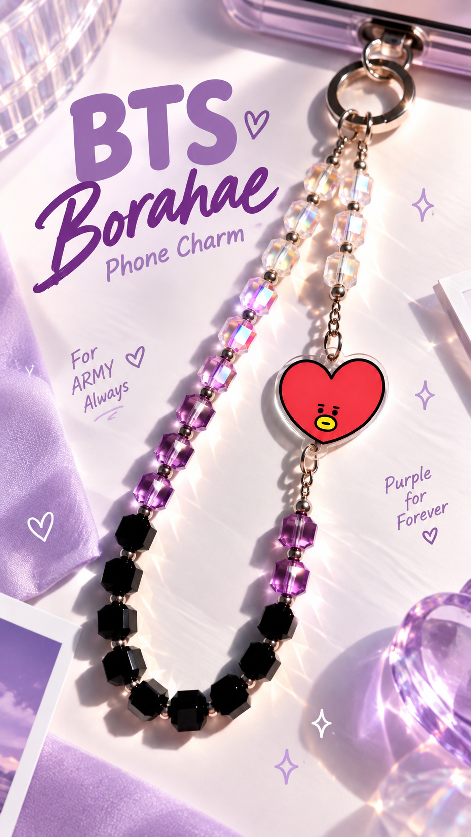 BTS Borahae Phone Charm (COMING SOON)